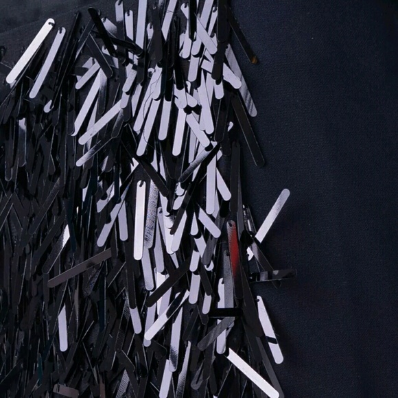 NWT$300 DKNY Black Sequin A Line Mini Skirt - Picture 4 of 8